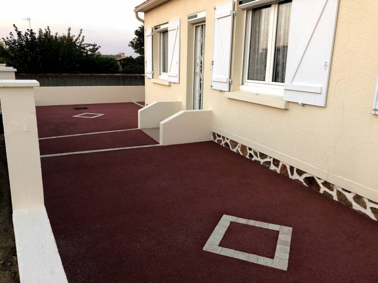 Réalisation béton poreux rouge talmont saint hilaire